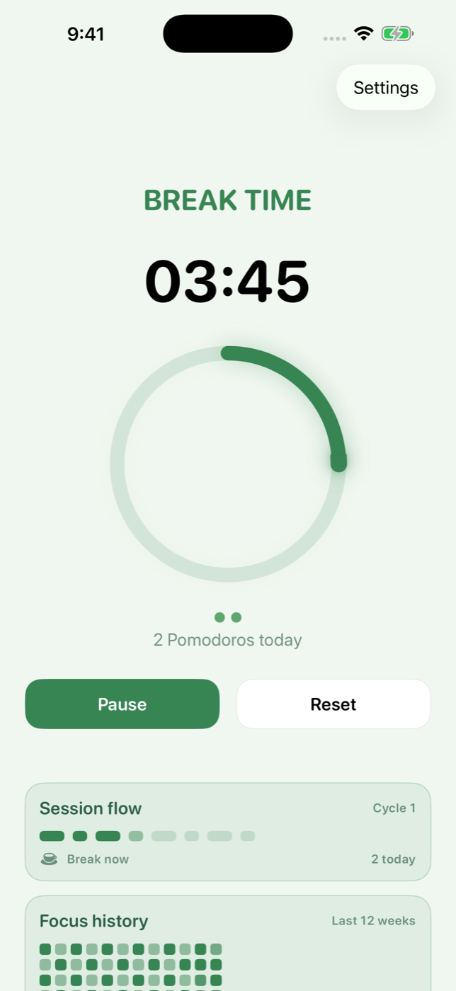 Green break timer